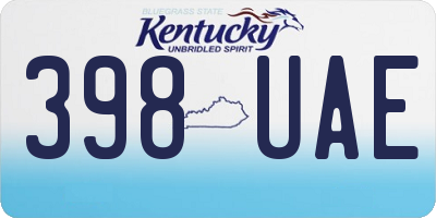 KY license plate 398UAE