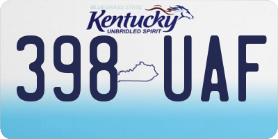 KY license plate 398UAF