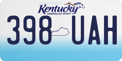KY license plate 398UAH