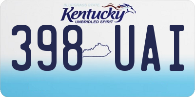 KY license plate 398UAI