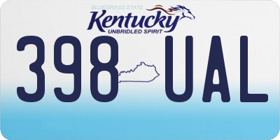KY license plate 398UAL
