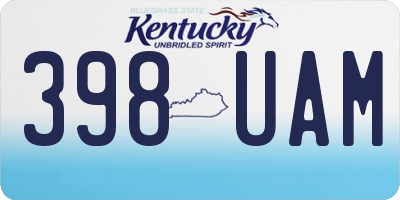 KY license plate 398UAM
