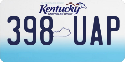KY license plate 398UAP