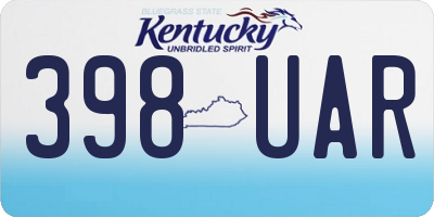KY license plate 398UAR