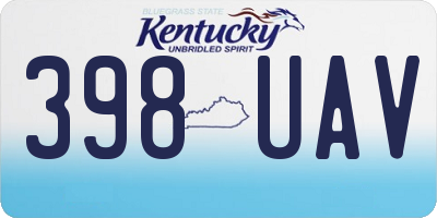 KY license plate 398UAV