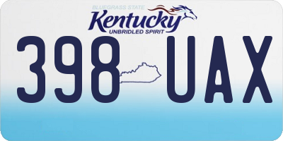 KY license plate 398UAX