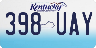 KY license plate 398UAY