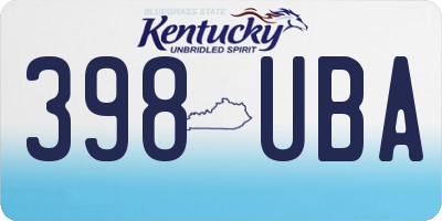 KY license plate 398UBA