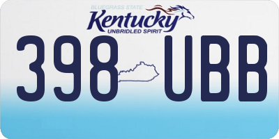 KY license plate 398UBB