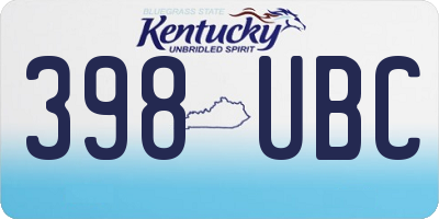 KY license plate 398UBC