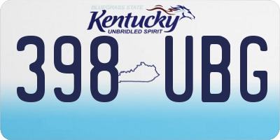 KY license plate 398UBG