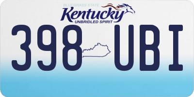 KY license plate 398UBI