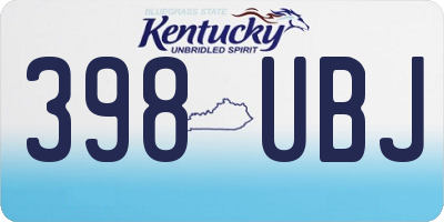 KY license plate 398UBJ