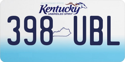 KY license plate 398UBL
