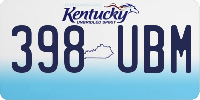 KY license plate 398UBM