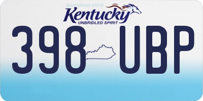 KY license plate 398UBP