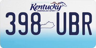 KY license plate 398UBR