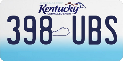 KY license plate 398UBS