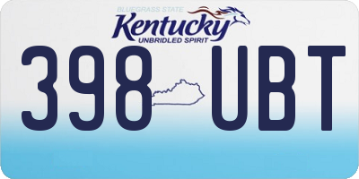 KY license plate 398UBT