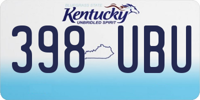 KY license plate 398UBU