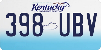 KY license plate 398UBV