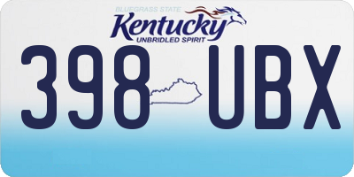 KY license plate 398UBX
