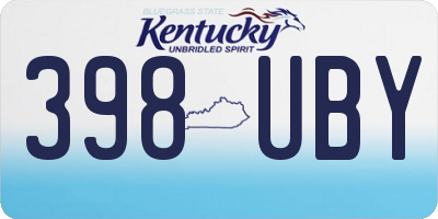 KY license plate 398UBY