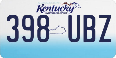 KY license plate 398UBZ