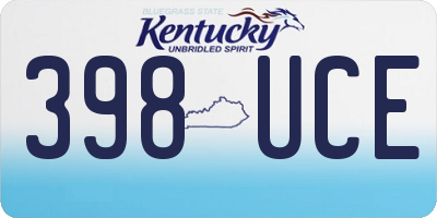 KY license plate 398UCE