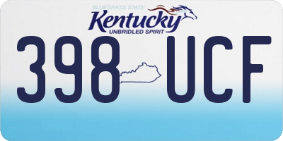 KY license plate 398UCF