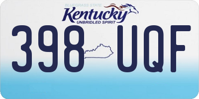 KY license plate 398UQF