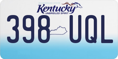 KY license plate 398UQL