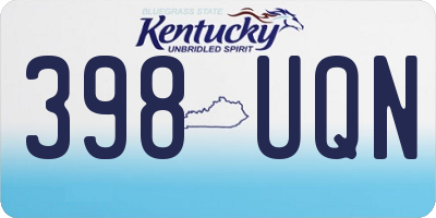 KY license plate 398UQN