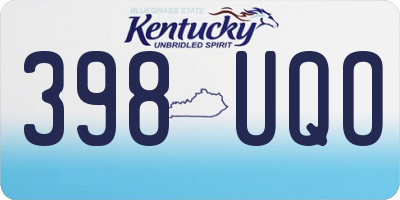 KY license plate 398UQO
