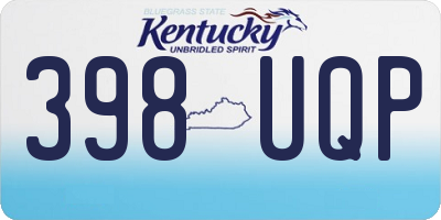 KY license plate 398UQP