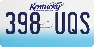 KY license plate 398UQS