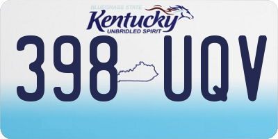 KY license plate 398UQV