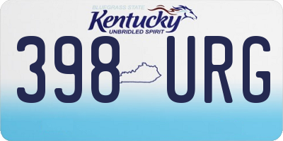 KY license plate 398URG