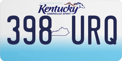 KY license plate 398URQ