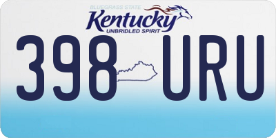 KY license plate 398URU