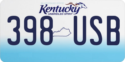 KY license plate 398USB