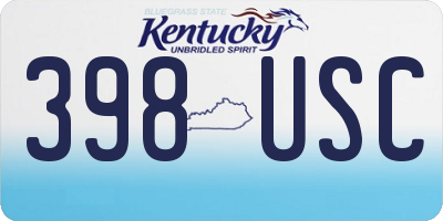 KY license plate 398USC