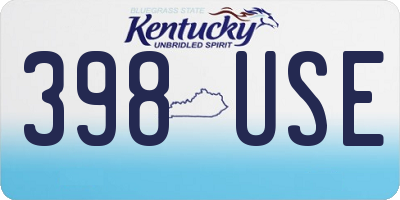 KY license plate 398USE
