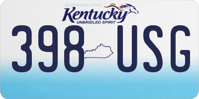 KY license plate 398USG