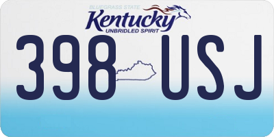 KY license plate 398USJ