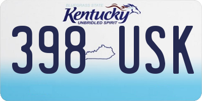 KY license plate 398USK