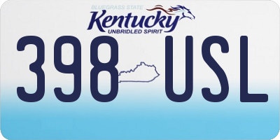 KY license plate 398USL
