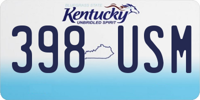 KY license plate 398USM