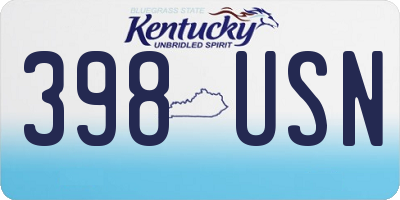 KY license plate 398USN
