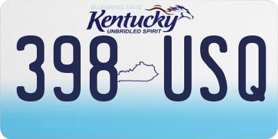 KY license plate 398USQ